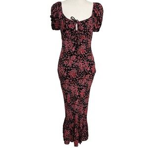 chinese dress ladies Red Beaded Lace Dress S